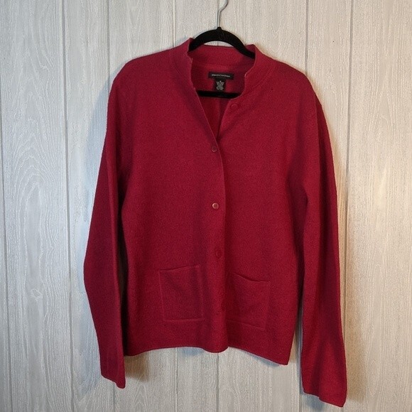 Good Clothes Red Cardigan Sweater Pockets EUC SZ M - Picture 1 of 6